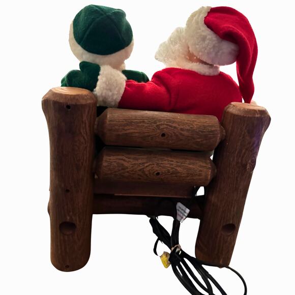 1994 Holiday Creations Animated Santa & Mrs. Claus on Wooden Bench – Santa Moves - Picture 6 of 12